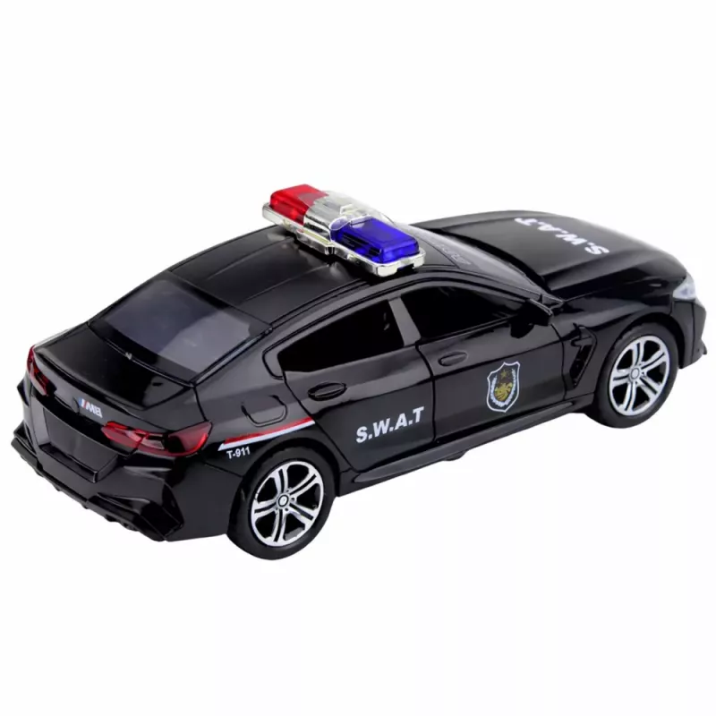 LEAN TOYS SWAT Special Unit Car Opening Doors Drive Lights Sounds Black