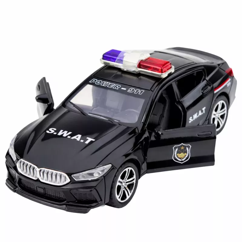 LEAN TOYS SWAT Special Unit Car Opening Doors Drive Lights Sounds Black