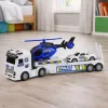 LEAN TOYS Police Truck Tow Truck Car Helicopter Lights Sound Set