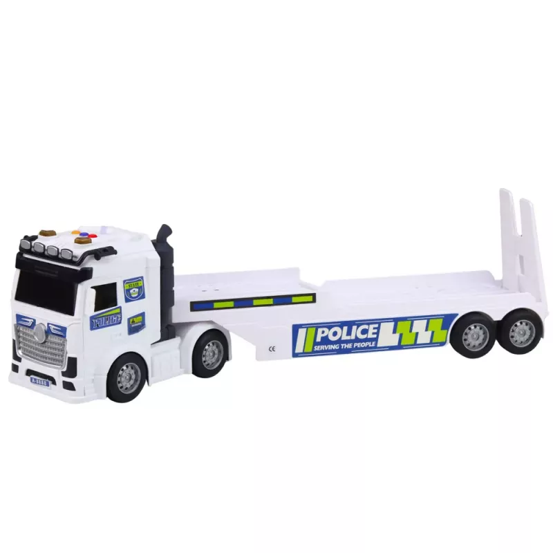 LEAN TOYS Police Truck Tow Truck Car Helicopter Lights Sound Set