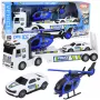 LEAN TOYS Police Truck Tow Truck Car Helicopter Lights Sound Set