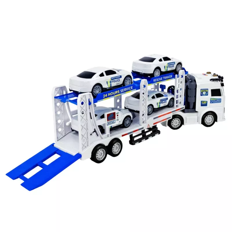 LEAN TOYS Police Truck Tow Truck Transport Police Cars with Lights and Sounds