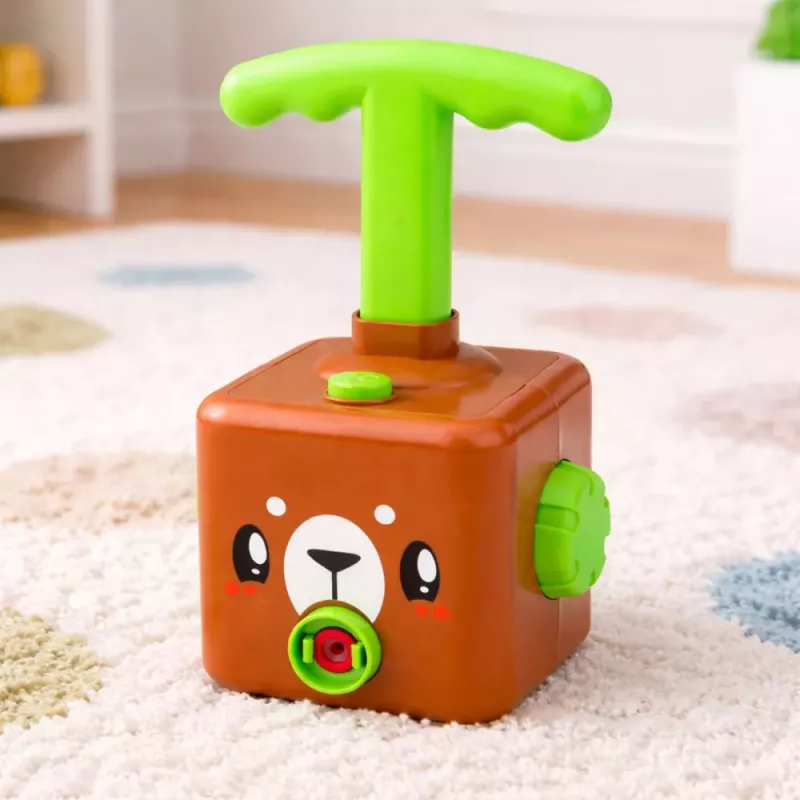 LEAN TOYS Toy Set with Balloon Launcher Cars Teddy Bear for Children