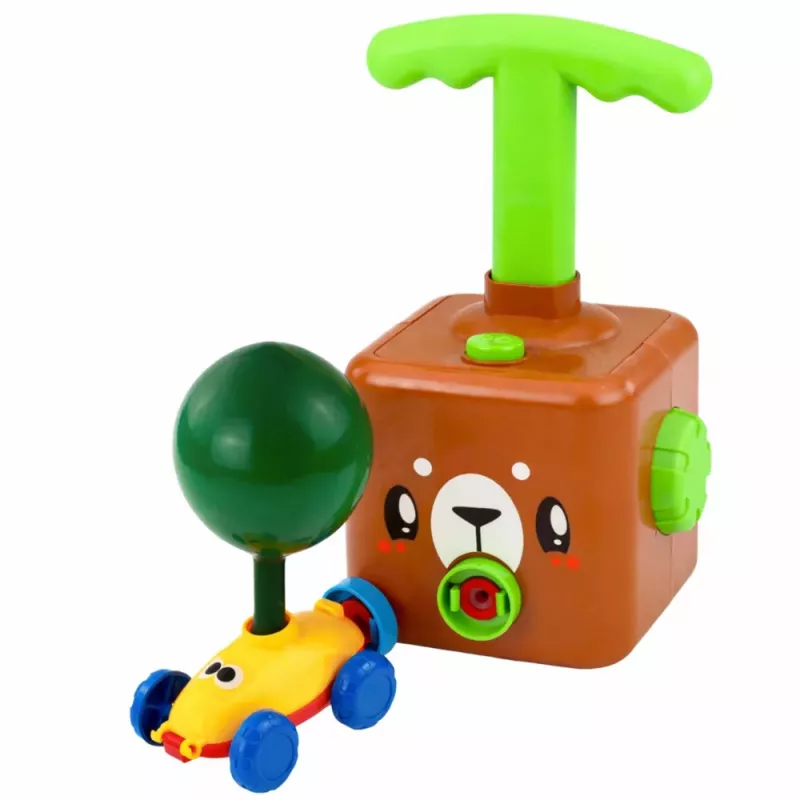 LEAN TOYS Toy Set with Balloon Launcher Cars Teddy Bear for Children