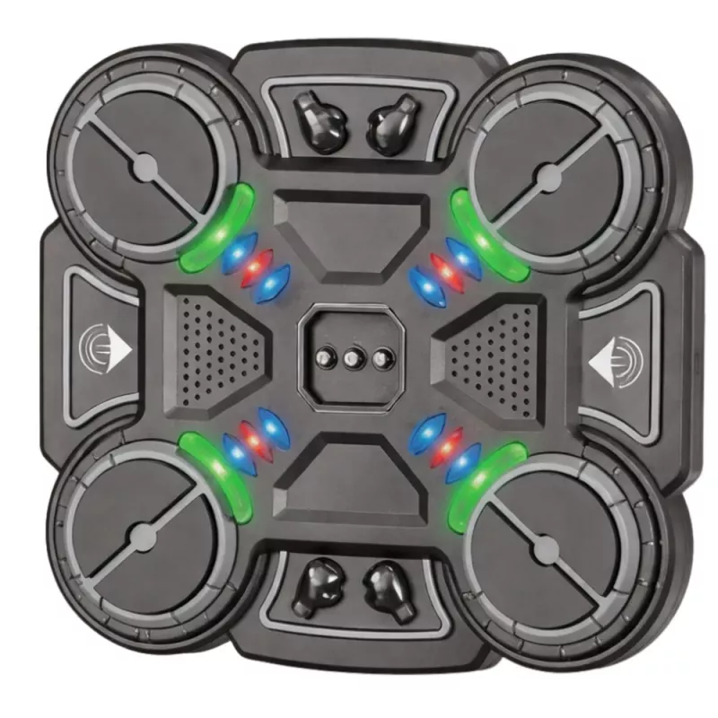 LEAN TOYS Interactive Musical Boxing Shield with LED Lights 3 Levels Black