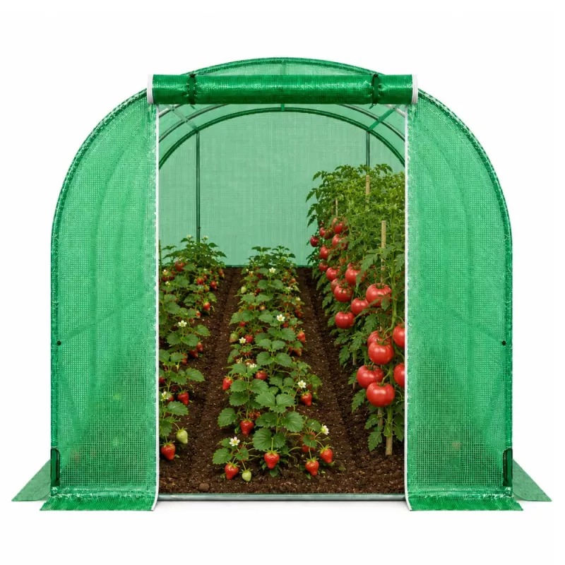 LEAN Polytunnel Garden Greenhouse for Vegetables PRO Frame 25 mm 8 x 3 x 2 m 24 m²