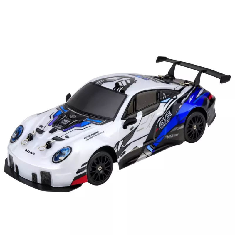 LEAN TOYS Remote Controlled Drift Car RC Interchangeable Wheels 4WD Blue 1:24