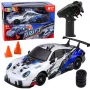 LEAN TOYS Remote Controlled Drift Car RC Interchangeable Wheels 4WD Blue 1:24