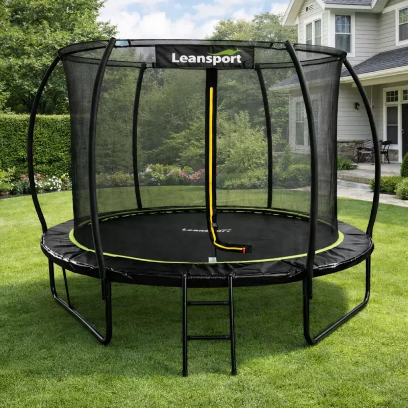 LEAN SPORT LEAN Garden Trampoline with Inner Net Black and Green 183CM 6FT