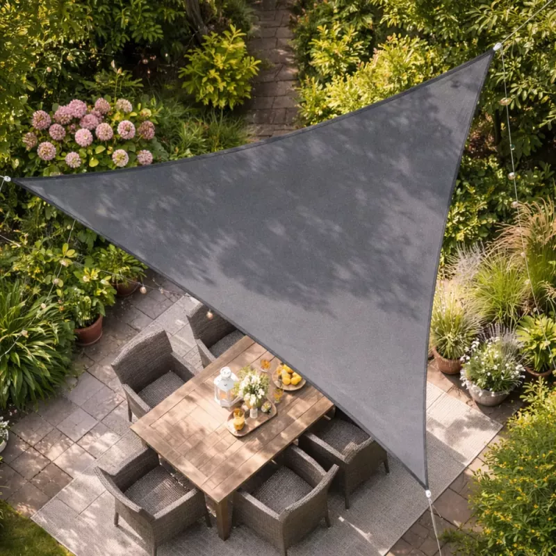 LEAN Garden Sun Sail Waterproof Triangle Gray 400x400 cm