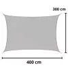 LEAN Rectangular Garden Sun Shade Sail, Waterproof, Gray, 300x400 cm