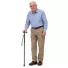 LEAN Telescopic Folding Adjustable Aluminum Walking Stick for Seniors Black 85-95cm