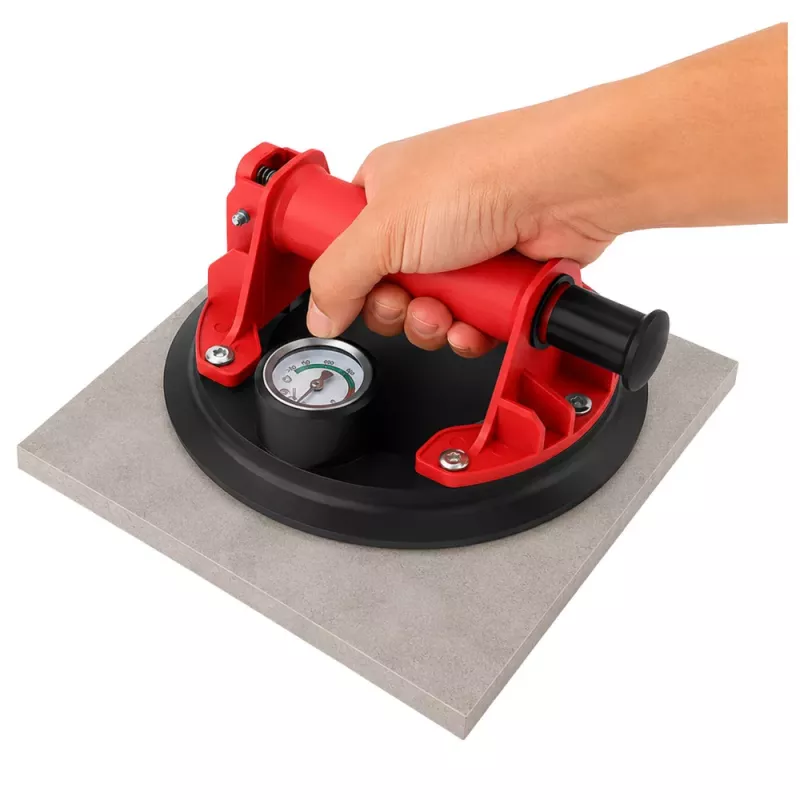 LEAN Vacuum Suction Cup for Tiles, Glazes, and Glass with Pressure Gauge 20 cm