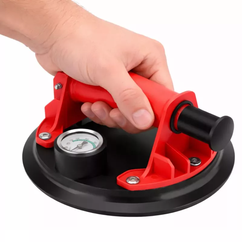 LEAN Vacuum Suction Cup for Tiles, Glazes, and Glass with Pressure Gauge 20 cm