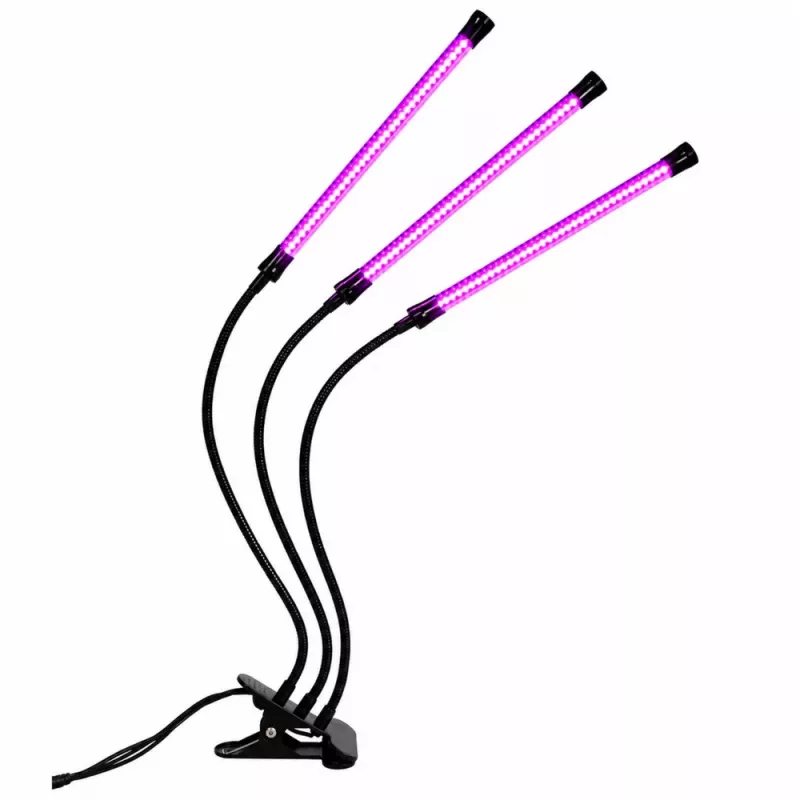 LEAN LED Lamp for Growing and Illuminating Plants, Triple Modules, Clip