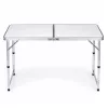 LEAN Folding Camping Table Adjustable Height Suitcase White