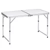LEAN Folding Camping Table Adjustable Height Suitcase White