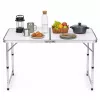LEAN Folding Camping Table Adjustable Height Suitcase White