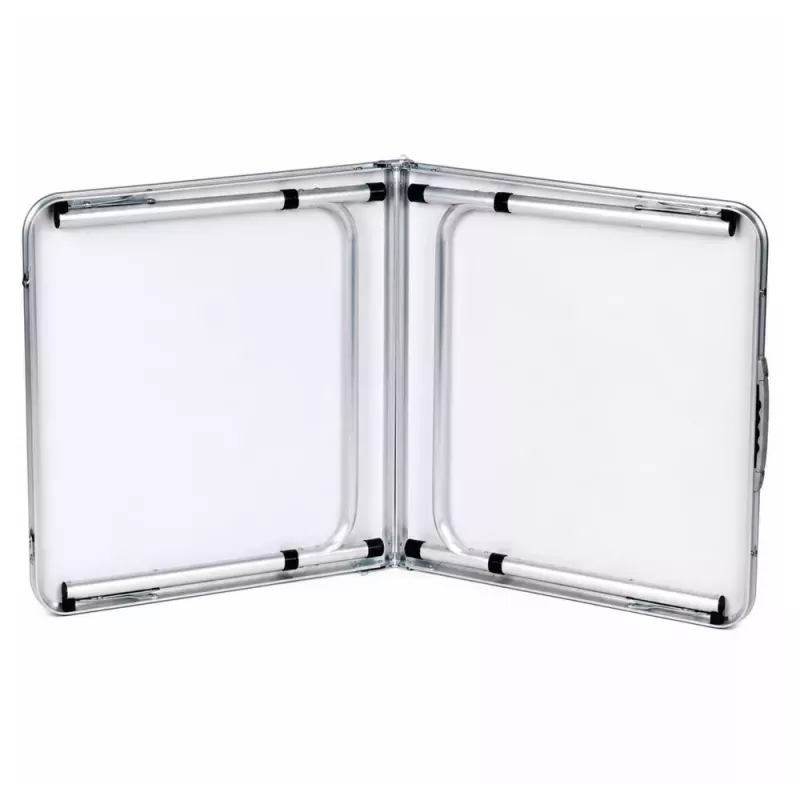 LEAN Folding Camping Table Adjustable Height Suitcase White