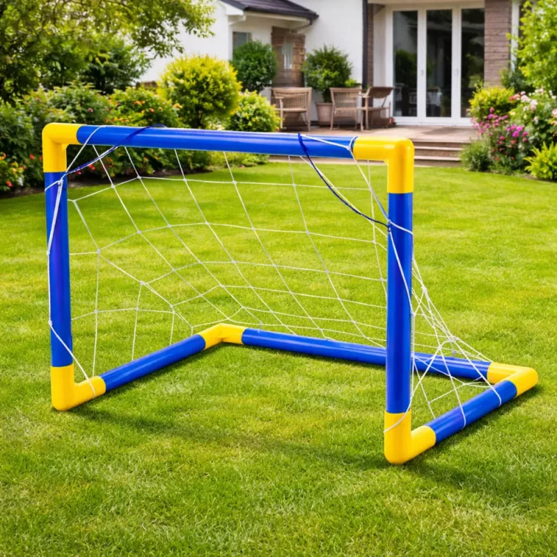 LEAN TOYS Sports Set for Playing Football, Soccer Goal, Ball, Pump 62x40cm