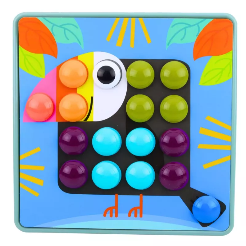 LEAN TOYS Creative Geometric Puzzle Mosaic Educational Puzzle Mushrooms 53 pcs.