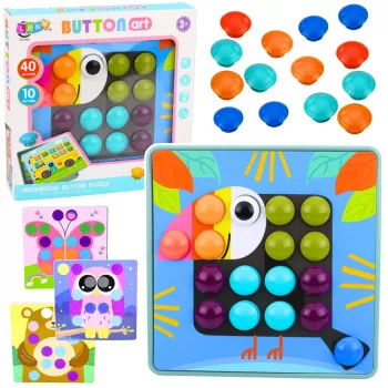 LEAN TOYS Creative Geometric Puzzle Mosaic Educational Puzzle Mushrooms 53 pcs.