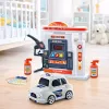 LEAN TOYS Interactive Gas Station Police Car with Lights, Sounds and Smoke