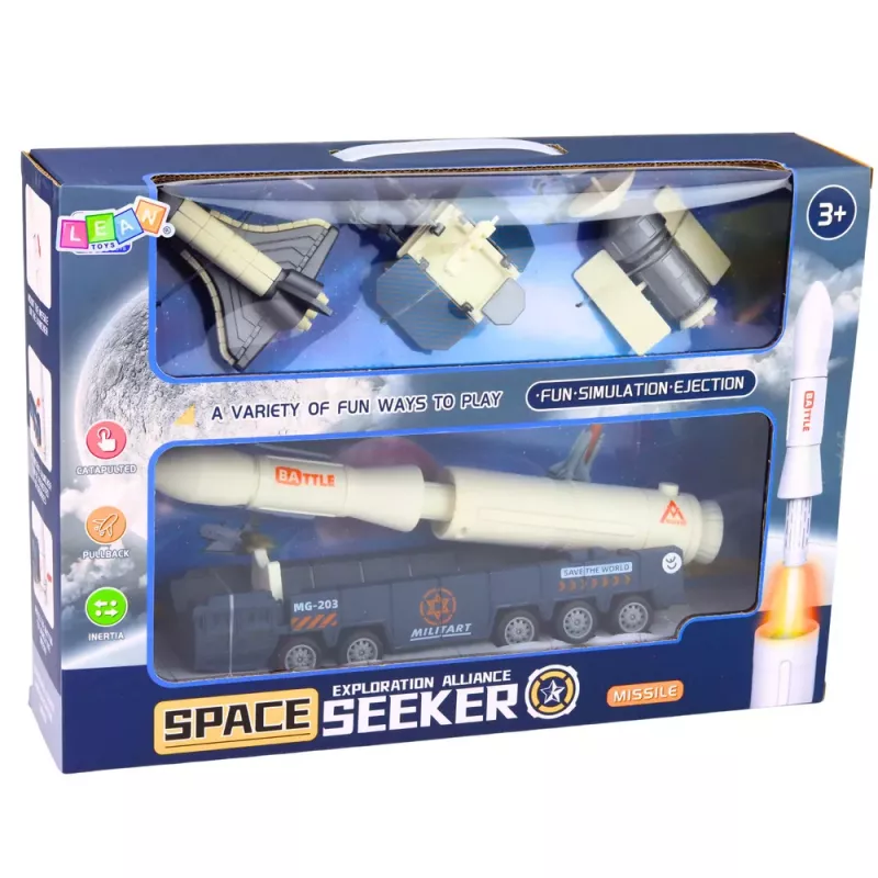 LEAN TOYS Space Set Rocket Shuttle Satellite Transport Vehicle
