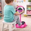 LEAN TOYS Interactive Steering Wheel on Stand with Pedals Lights Sounds Pink