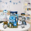 LEAN TOYS Interactive Space Station Parking Rocket Lights Sounds