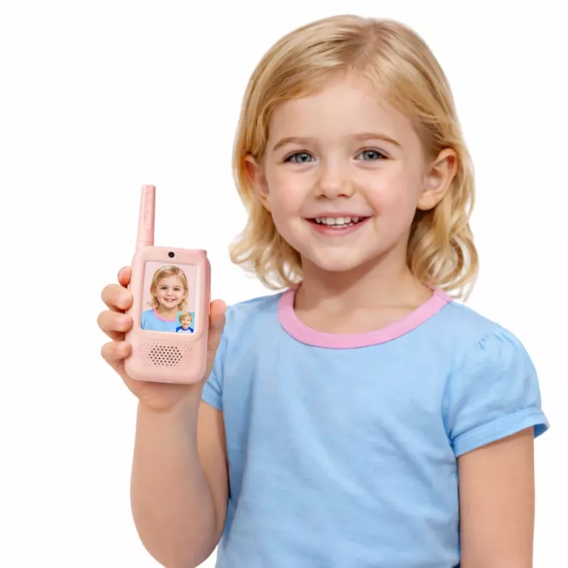 LEAN TOYS Walkie Talkies For Kids Video Talk Recording Camera Pink