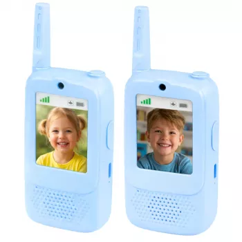 LEAN TOYS Walkie Talkies For Kids Video Talk Recording Camera Blue