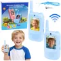 LEAN TOYS Walkie Talkies For Kids Video Talk Recording Camera Blue