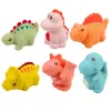 LEAN TOYS Set of Educational Rubber Dinosaurs for Bathing, Pastel Games, 6 Pieces