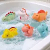 LEAN TOYS Set of Educational Rubber Dinosaurs for Bathing, Pastel Games, 6 Pieces