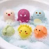 LEAN TOYS Educational Bath Toys Sensory Rubber Figures Pastel 6 pcs
