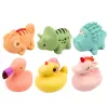 LEAN TOYS Set of Educational Rubber Animals for Bathing, Pastel Games, 6 pcs.