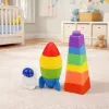 LEAN TOYS Set of Rubber Blocks Tower Rocket Cosmonaut Colorful 11 pcs.