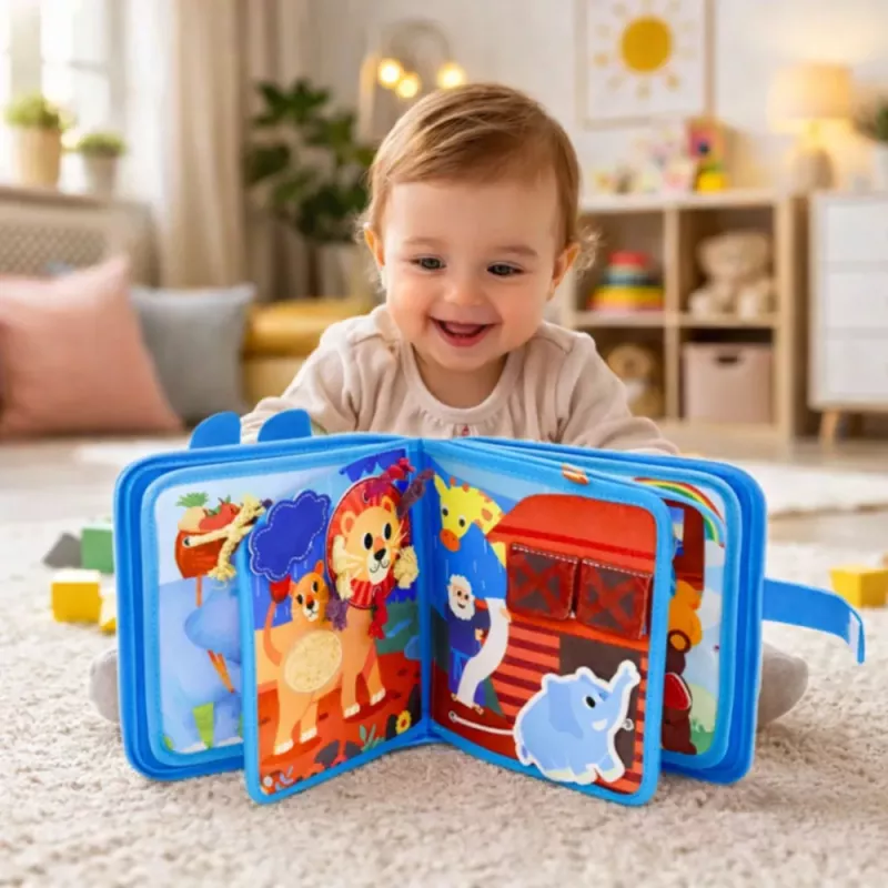 LEAN TOYS 3D Felt Sensory Educational Book Noah's Ark Animals