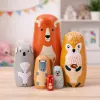 LEAN TOYS Set of Wooden Matryoshka Dolls Puzzle Forest Animals 6 pcs.