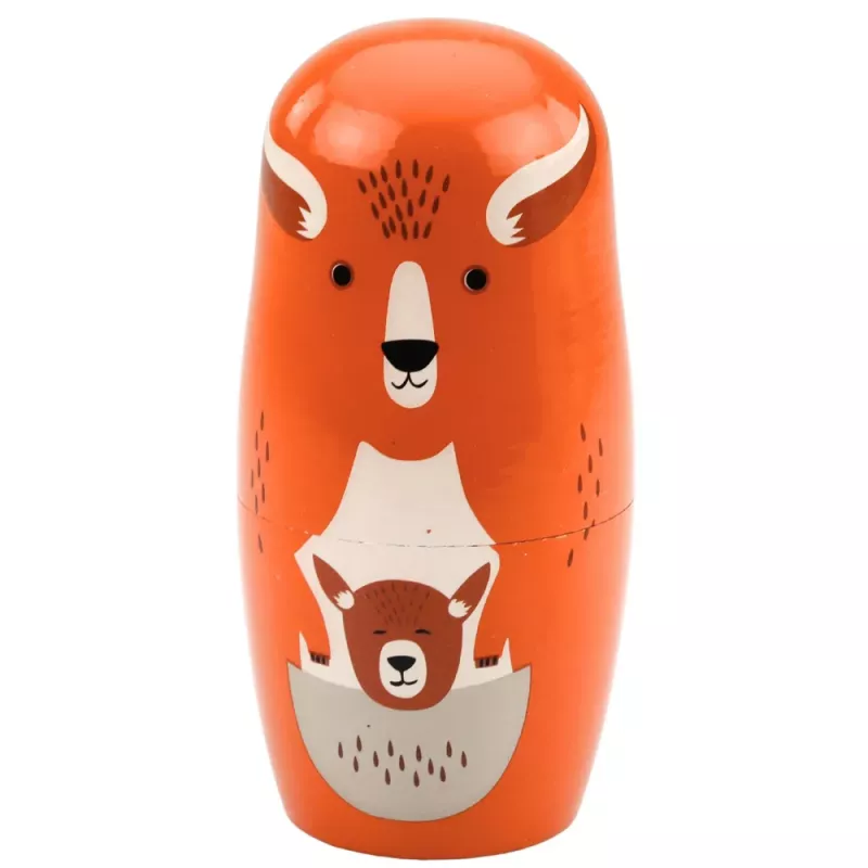 LEAN TOYS Set of Wooden Matryoshka Dolls Puzzle Forest Animals 6 pcs.