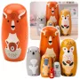 LEAN TOYS Set of Wooden Matryoshka Dolls Puzzle Forest Animals 6 pcs.