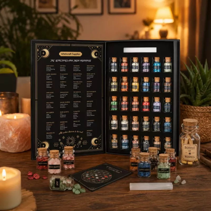 LEAN TOYS Set of Crystals of Minerals and Precious Stones in Jars Book 30 pcs.