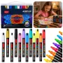 LEAN Set of 36 Acrylic Markers, Felt-Tip Pens, Waterproof Markers, Case