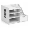 LEAN TOYS Wooden Desk Organizer for Binders Documents A4 White