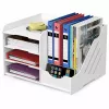 LEAN TOYS Wooden Desk Organizer for Binders Documents A4 White