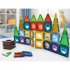 LEAN TOYS Set of Magnetic Construction Blocks 3D Windows Colored Panels 56 pcs.