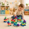 LEAN TOYS Soft Sensory Silicone Construction Blocks Colorful 80 pcs.