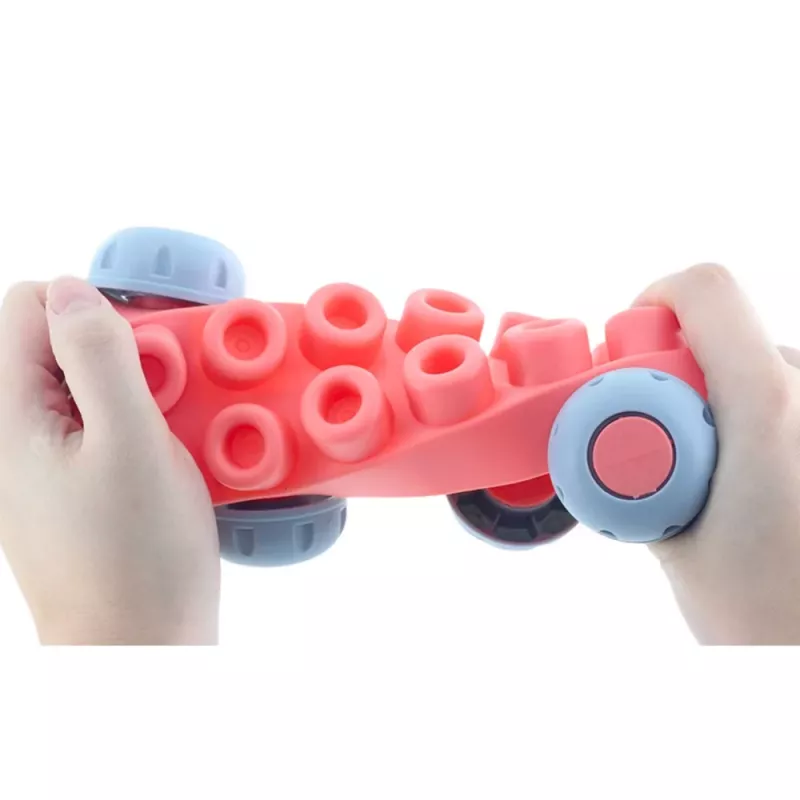 LEAN TOYS Soft Sensory Silicone Construction Blocks Colorful 80 pcs.
