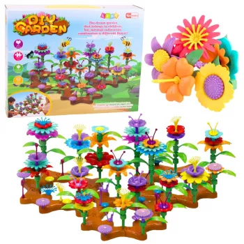 LEAN TOYS DIY Flowers Colorful Garden Construction Blocks Set 148 pcs.